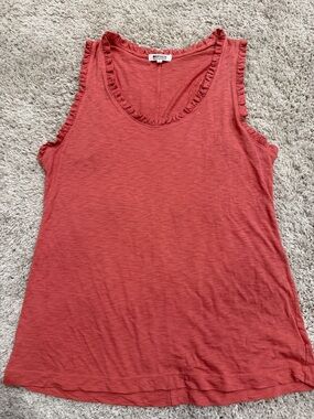 LA Made Coral Ruffle-Trim Tank